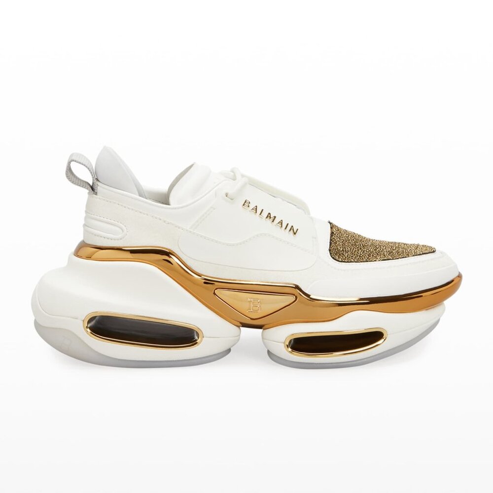 B-Bold Mixed Leather Metallic Fashion Sneakers